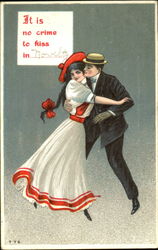 It Is No Crime To Kiss In Romance & Love Postcard Postcard