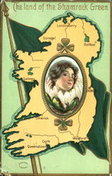 The Land Of The Shamrock Green Postcard