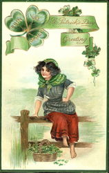 Erin Go Bragh St. Patrick's Day Greeting Postcard