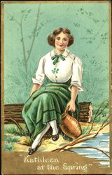 Kathleen At The Spring Postcard