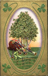 Bagpipes and shamrocks St. Patrick's Day Postcard Postcard