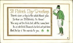 St. Patrick Day Greetings St. Patrick's Day Postcard Postcard