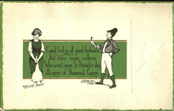 Irish Girl and Boy Postcard