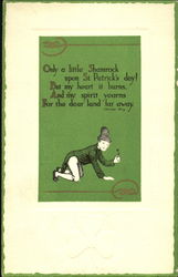 A leprechaun wishing a happy St. Patrick's day Postcard