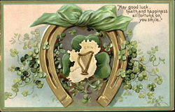 May Good Luck Health And Happiness All Fortune On You Smile Postcard