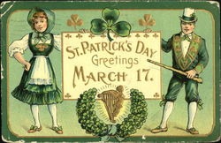 St. Patrick's Day Greetings March 17 Postcard