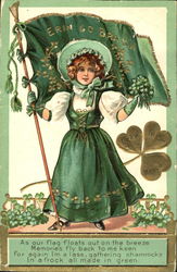 Irish Girl with Flag Postcard