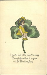 Girl sitting on clover Postcard