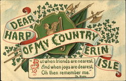 Dear Harp Of My Country Erin Isle St. Patrick's Day Postcard Postcard