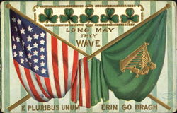 Long May They Wave E Pluribus Unum Erin Go Bragh Postcard