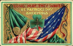 Long May They Wave St. Patrick's Day Greetings Postcard