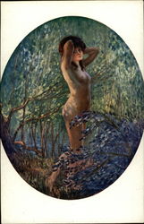 Nude Woman Bathing Postcard