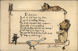 A poem on evolution Artist Signed Postcard Postcard