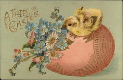 A Happy Easter With Chicks Postcard Postcard