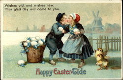 Happy Easter Tale With Children Postcard Postcard