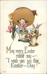 Easter Greeting With Children Postcard Postcard