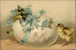 A Cheerful Easter With Chicks Postcard Postcard