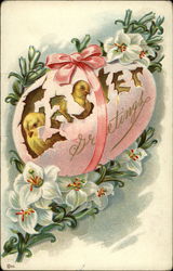 Easter Greetings: Chicks and Egg Postcard