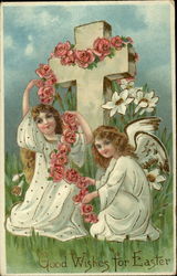 Good Wishes for Easter With Angels Postcard Postcard