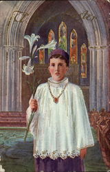 Altar Boy with Lily Postcard