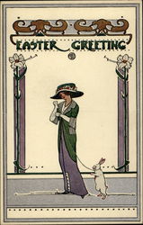 Easter Greeting With Bunnies Postcard Postcard