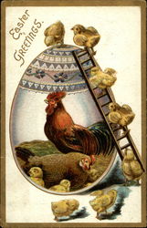 Easter Greetings With Chicks Postcard Postcard