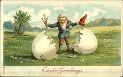 Easter Greetings Eggs Postcard Postcard