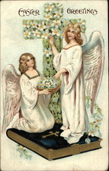 Easter Greetings With Angels Postcard Postcard