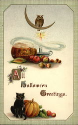 All Halloween Greetings Postcard