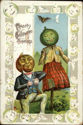 Hearty Halloween Greetings Postcard Postcard