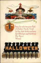 Halloween Greetings Postcard