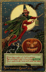 Halloween Greetings Postcard