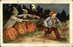 A Halloween Greeting Postcard Postcard