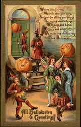 All Halloween Greetings and Poem Postcard Postcard