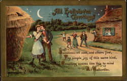 All Halloween Greetings Postcard Postcard