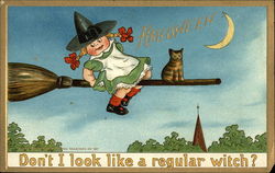 Don't I look like a regular witch? Halloween Postcard Postcard