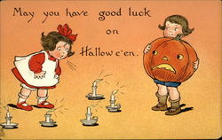 May you have good luck on Halloween Postcard