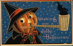 Wishing you a jolly Halloween Postcard Postcard