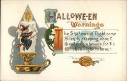 Halloween Warnings Postcard