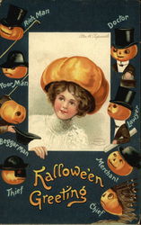 Hallowe'em Greetings - Pumpkins in Disguise Postcard