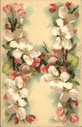 Floral Letter "H" Alphabet Letters Postcard Postcard