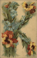 Floral Letter "K" Postcard