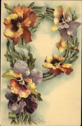 Floral Letter "P" Postcard