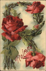 Floral Letter "R" Postcard