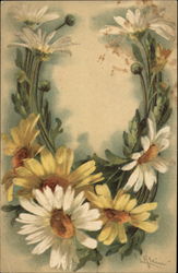 Floral Letter "U" Postcard