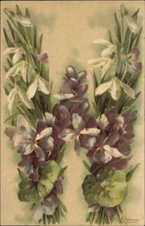 Floral Letter "W" Postcard