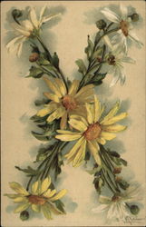 Floral Letter "X" Postcard