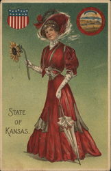 State of Kansas State Girls Postcard Postcard