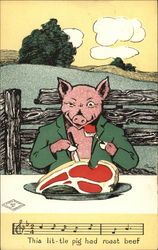 This Little Pig Had Roast Beef Nursery Rhymes Postcard Postcard