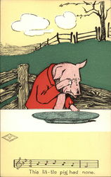 This Little Pig Had None Pigs Postcard Postcard